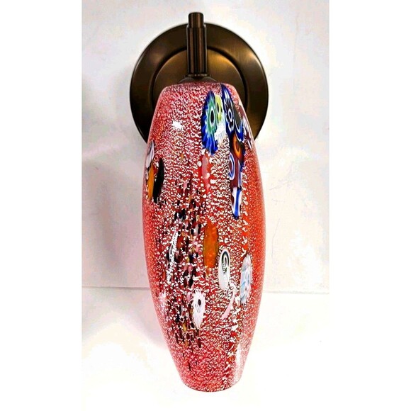 Genuine Hand Blown Lavai Art Glass Lamp Sconce Murano 4 Available Red + Multi - Picture 4 of 16